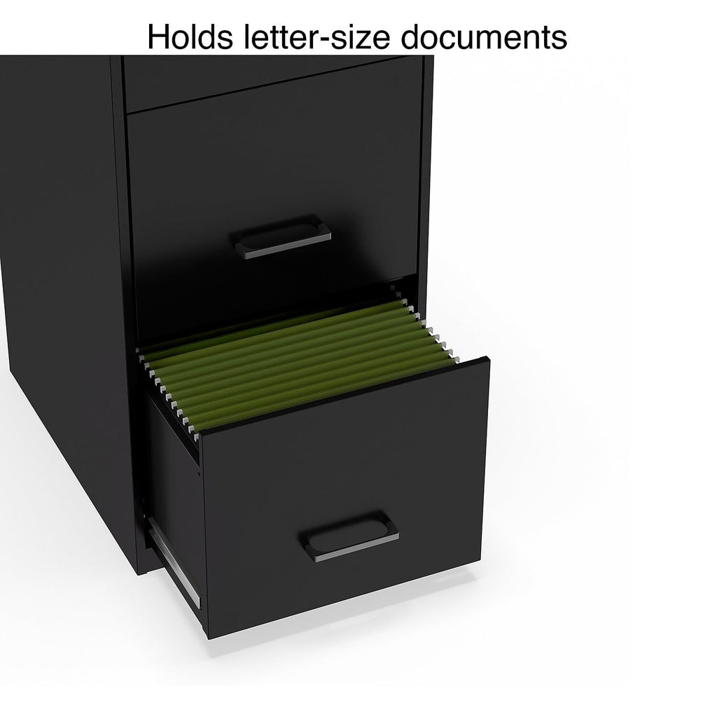 Black 3 Drawer Letter Legal Locking File Cabinet A984975
