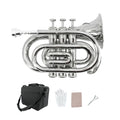 Pocket Trumpet Mini Brass Instrument with 7C Mouthpiece & Case F769923