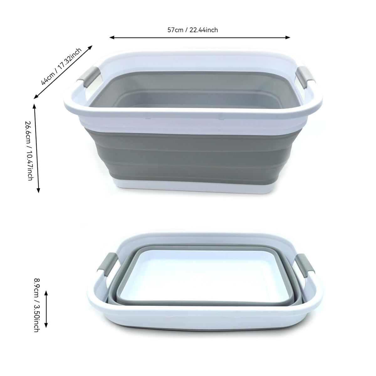 Collapsible Plastic Laundry Basket Set of 2 P4189