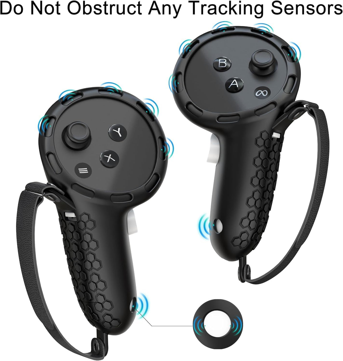 Controller Grips with Battery Opening Covers Black R387