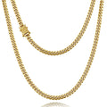 3mm 6mm Cuban Link Chain 14K Gold Plated Stainless Steel Necklace B573558