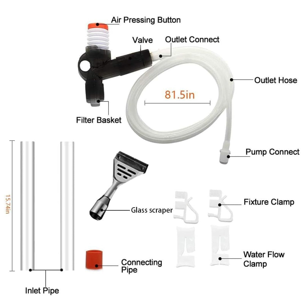 5 in 1 Aquarium Gravel Cleaner Fish Tank Kit R855574