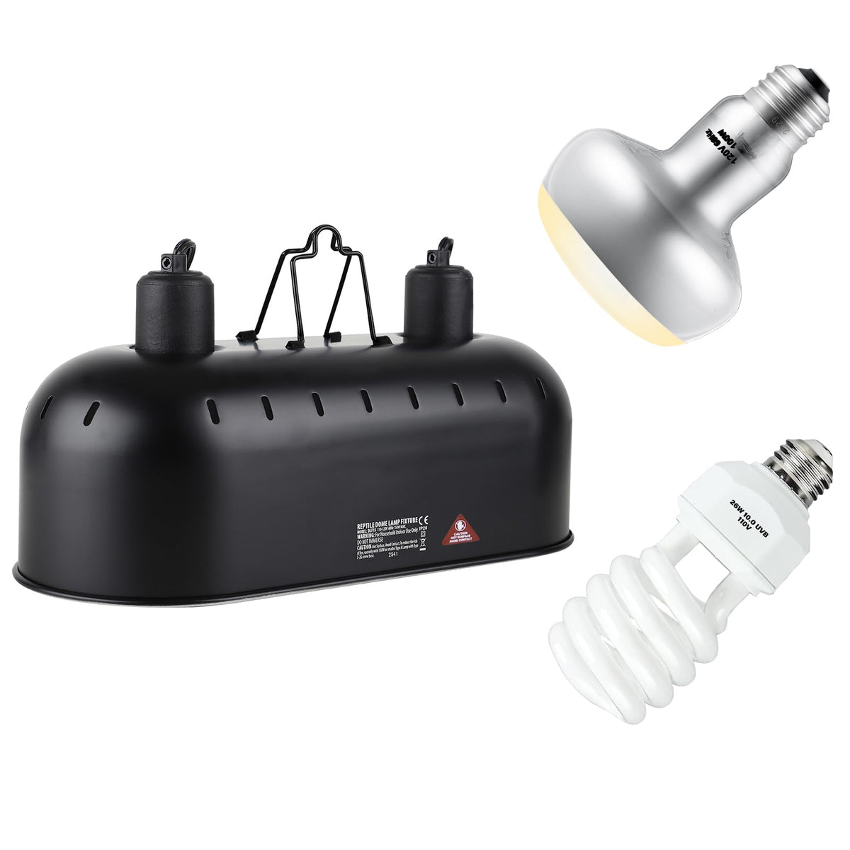 15inch Dual Reptile Light Fixture with Bulb Kit V572