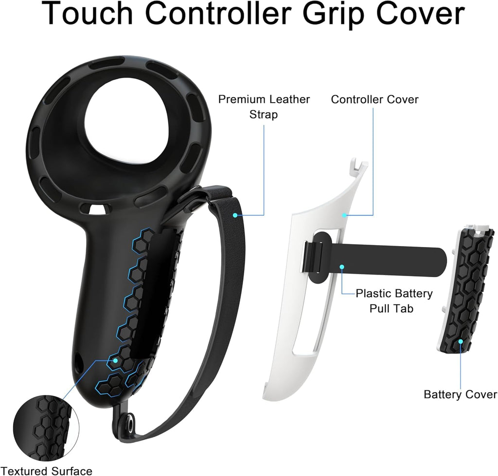 Controller Grips with Battery Opening Covers Black R387