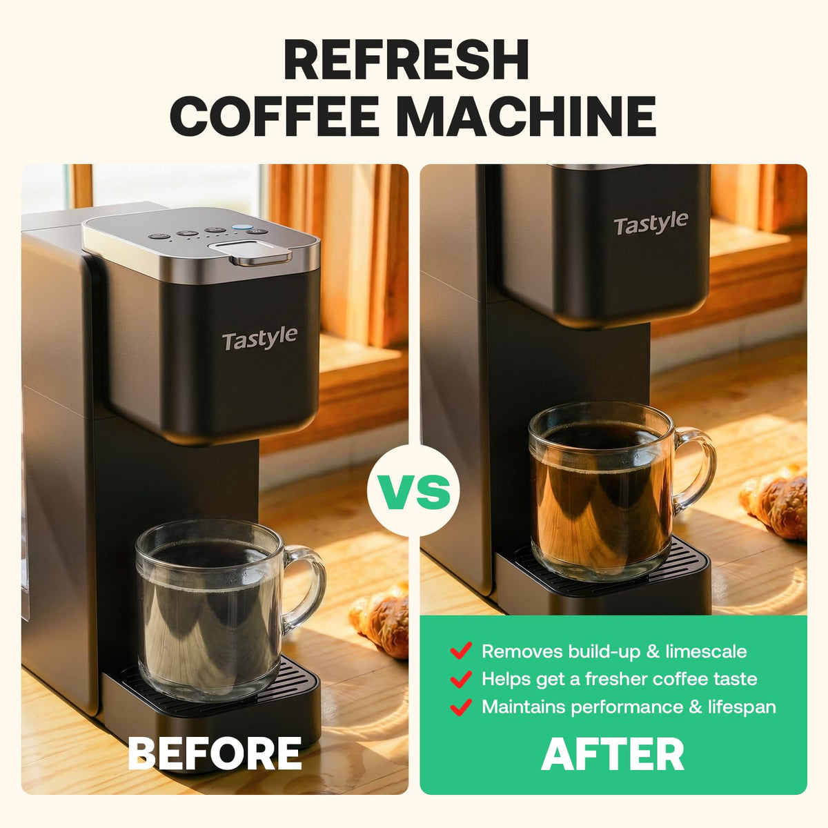 Mini Single Serve Coffee Maker with 30 Descaler Tablets K695471