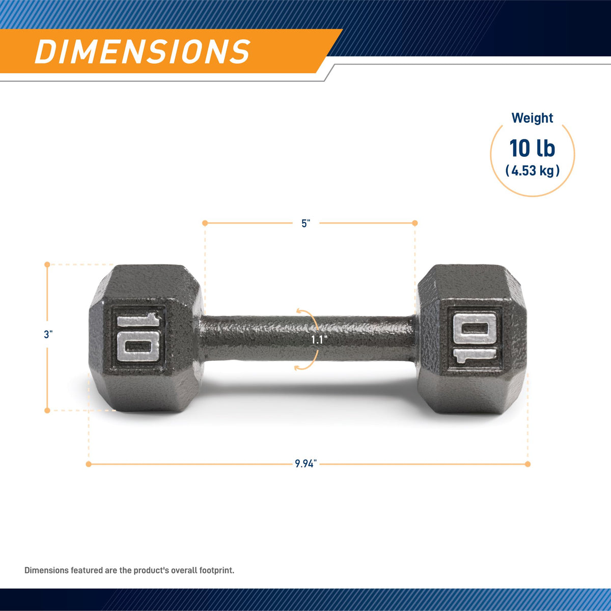 Cast Iron Hex Dumbbell Y73687