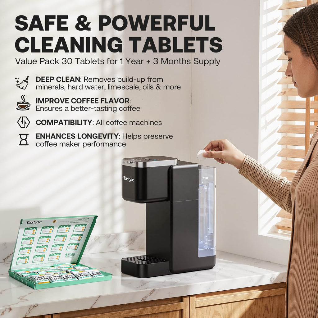 Mini Single Serve Coffee Maker with 30 Descaler Tablets K695471