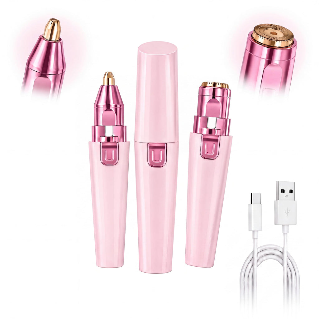 Pink USB Rechargeable Facial Hair Remover T1378