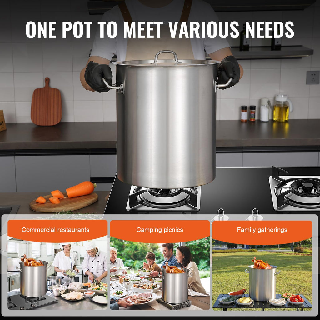 18/8 Stainless Steel 42QT Stockpot N8044