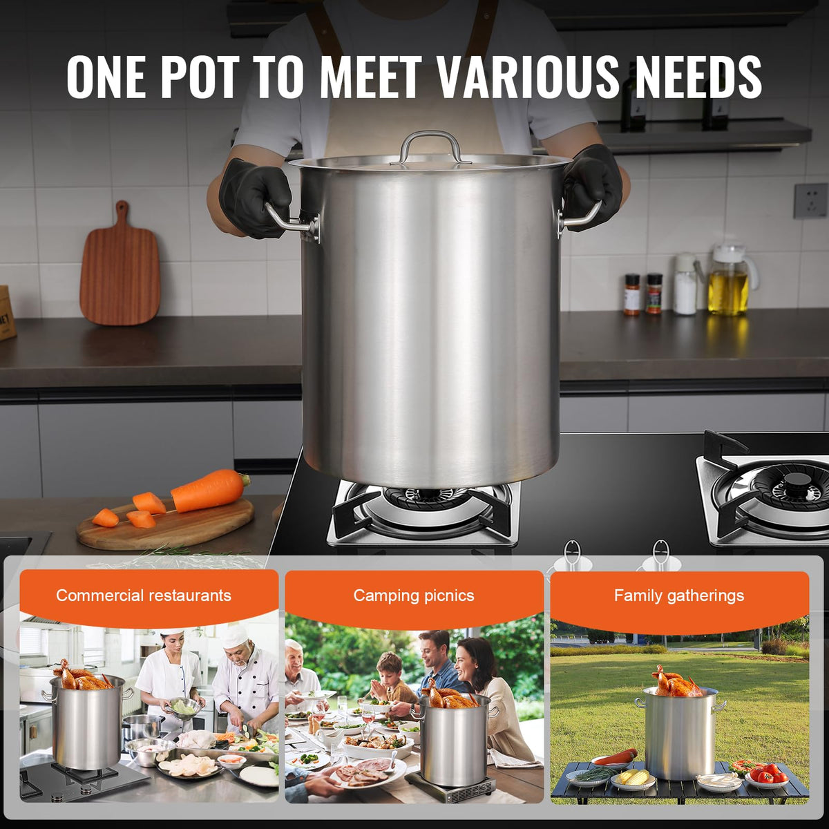 18/8 Stainless Steel 42QT Stockpot N8044