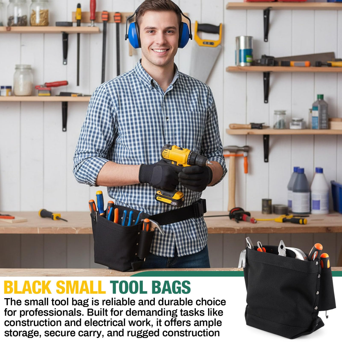 Tool Bag with Bull Pin Loops & Tunnel Connection, 5" x 10" x 9" X408419