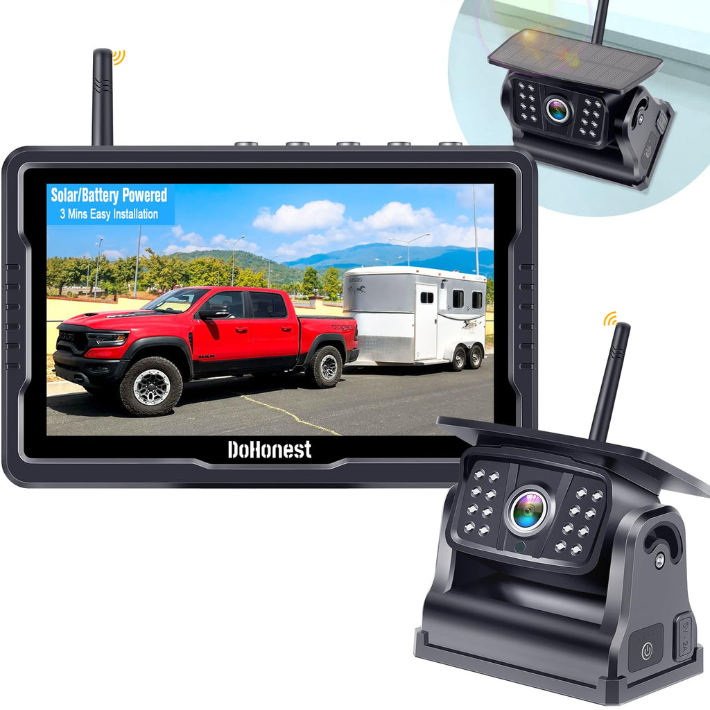 Wireless Solar Magnetic Backup Camera HD 1080P 5'' Monitor Kit M524087