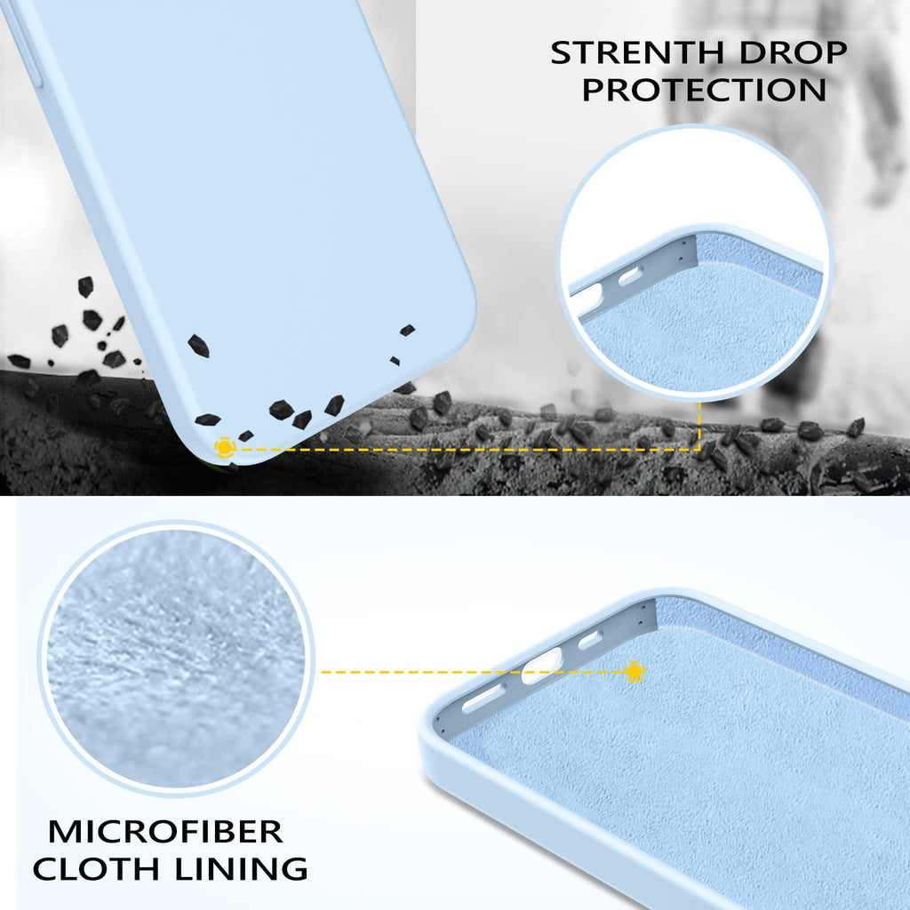 Compatible with iPhone 13 Pro Max Liquid Silicone Phone Case Light Blue O217075