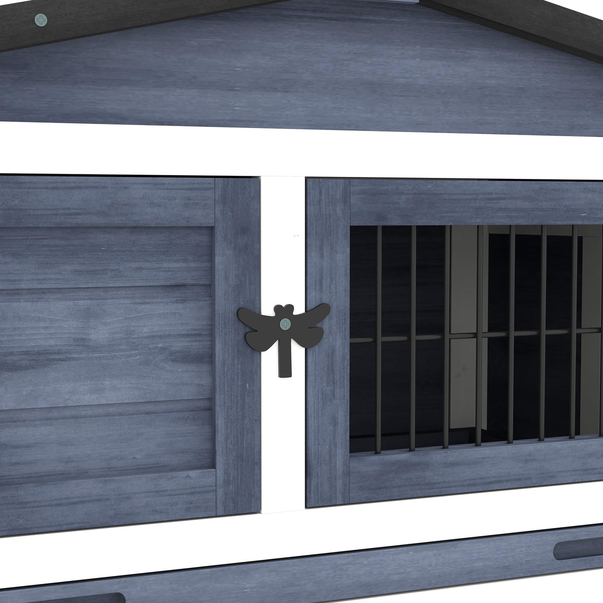 2 Levels Outdoor Rabbit Hutch Dark Gray C944