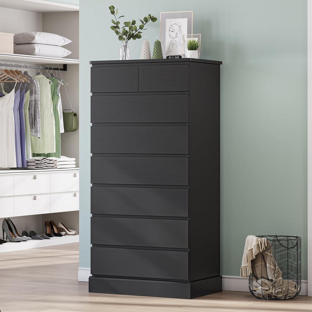 Black 8 Drawer Wood Dresser D33965