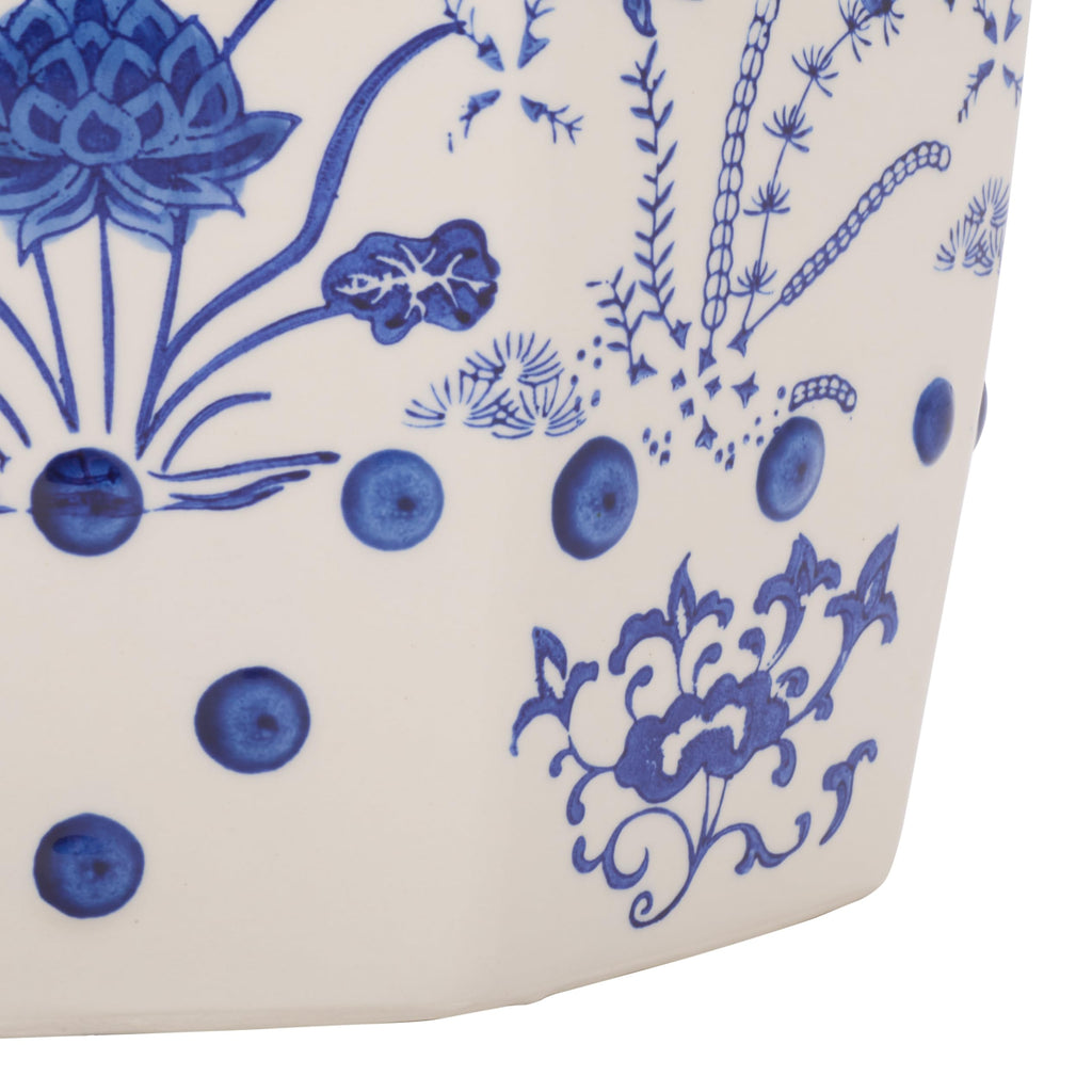 Blue Ceramic Garden Stool C424
