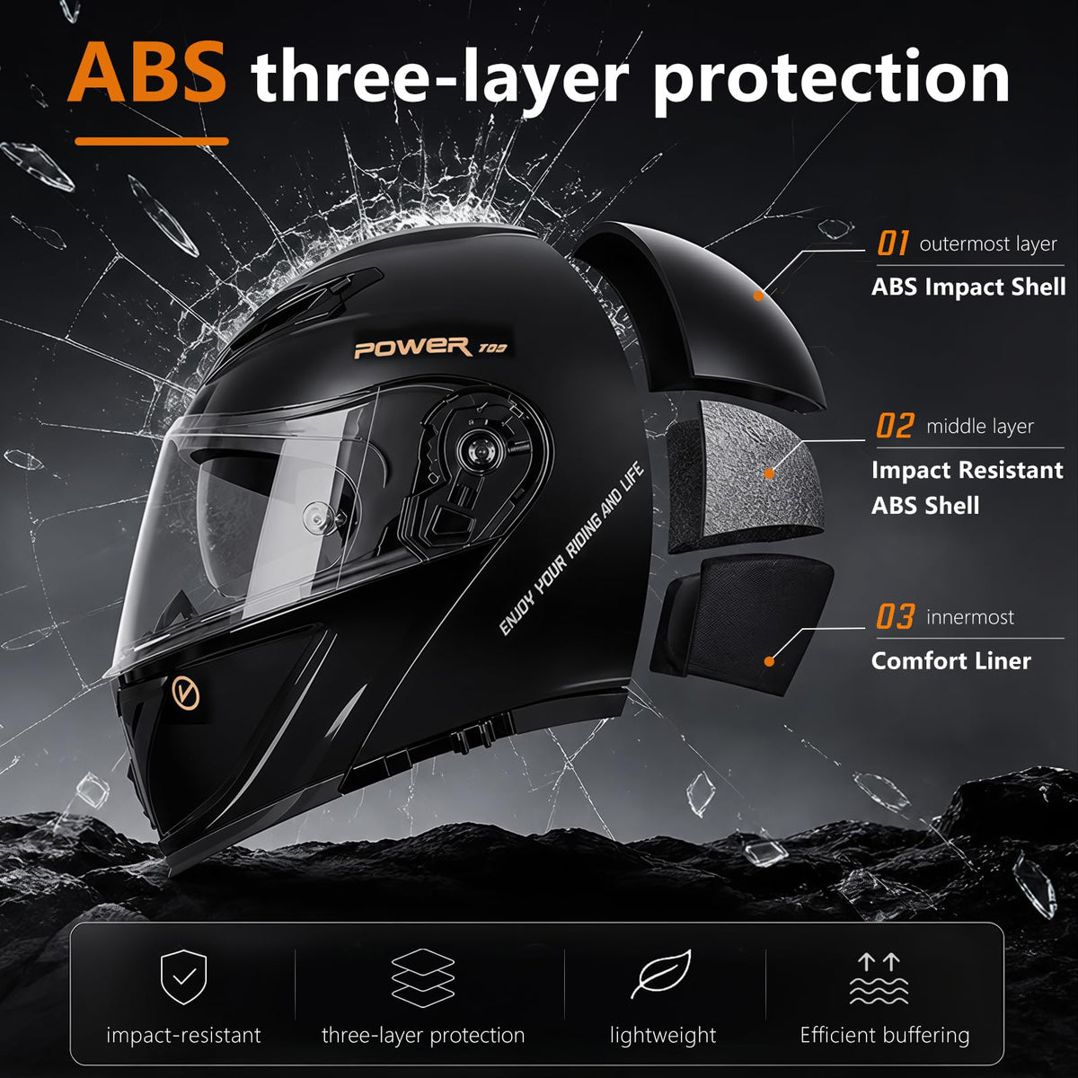 Motorcycle Helmet Bluetooth DOT Approved S390