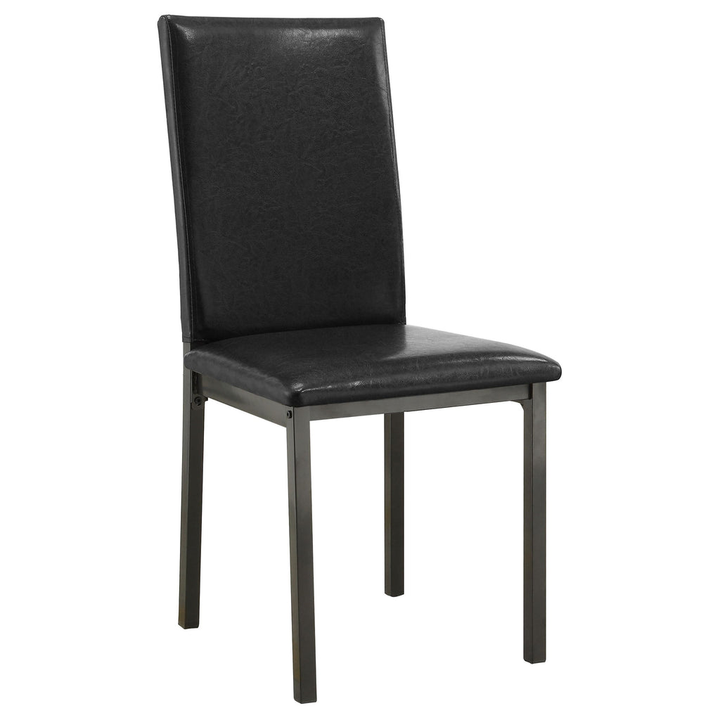 Set of 2 Faux Leather Upholstered Dining Side Chair Black and Grey Z8624