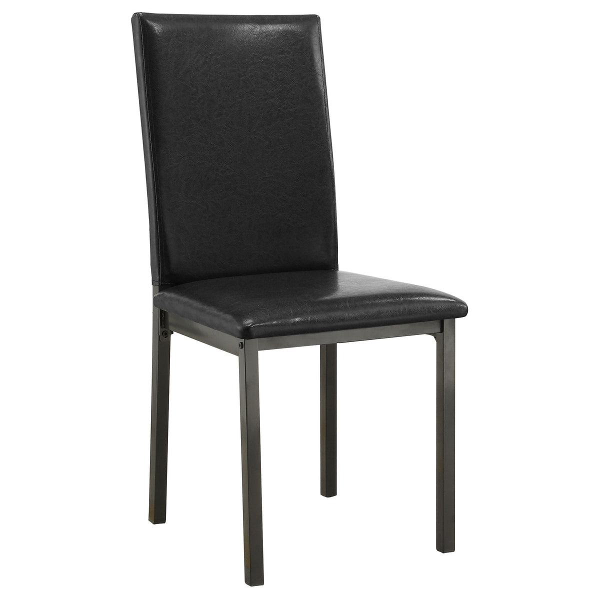 Set of 2 Faux Leather Upholstered Dining Side Chair Black and Grey Z8624