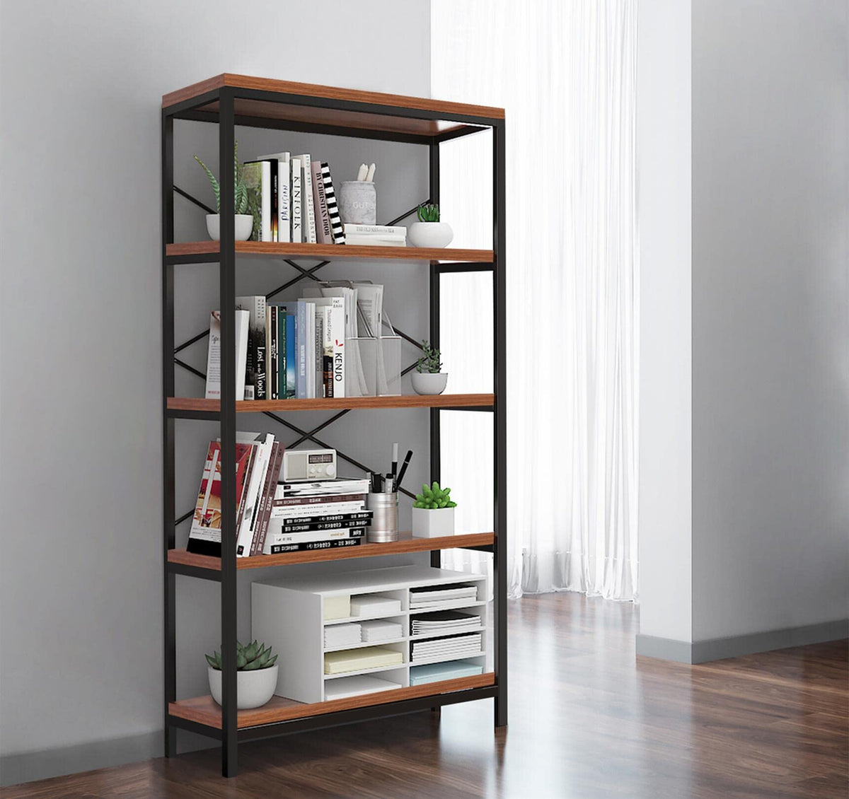 5 Tier Heavy Duty Freestanding Bookcase S86862