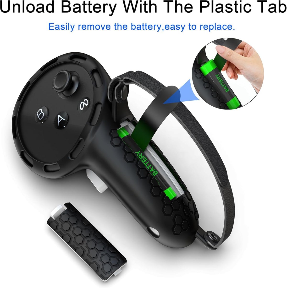 Controller Grips with Battery Opening Covers Black R387
