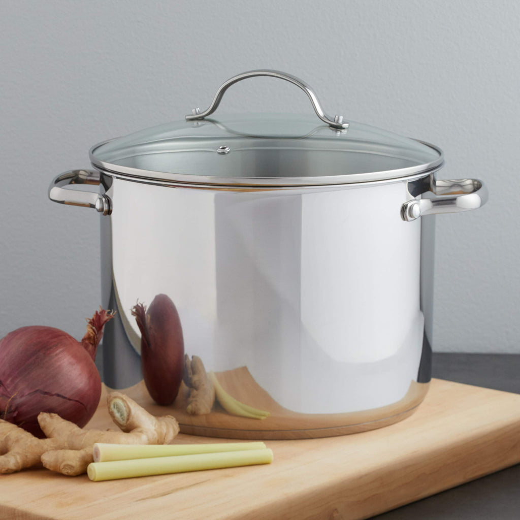 Stainless Steel 8 Quart Stock Pot with Glass Lid P71818