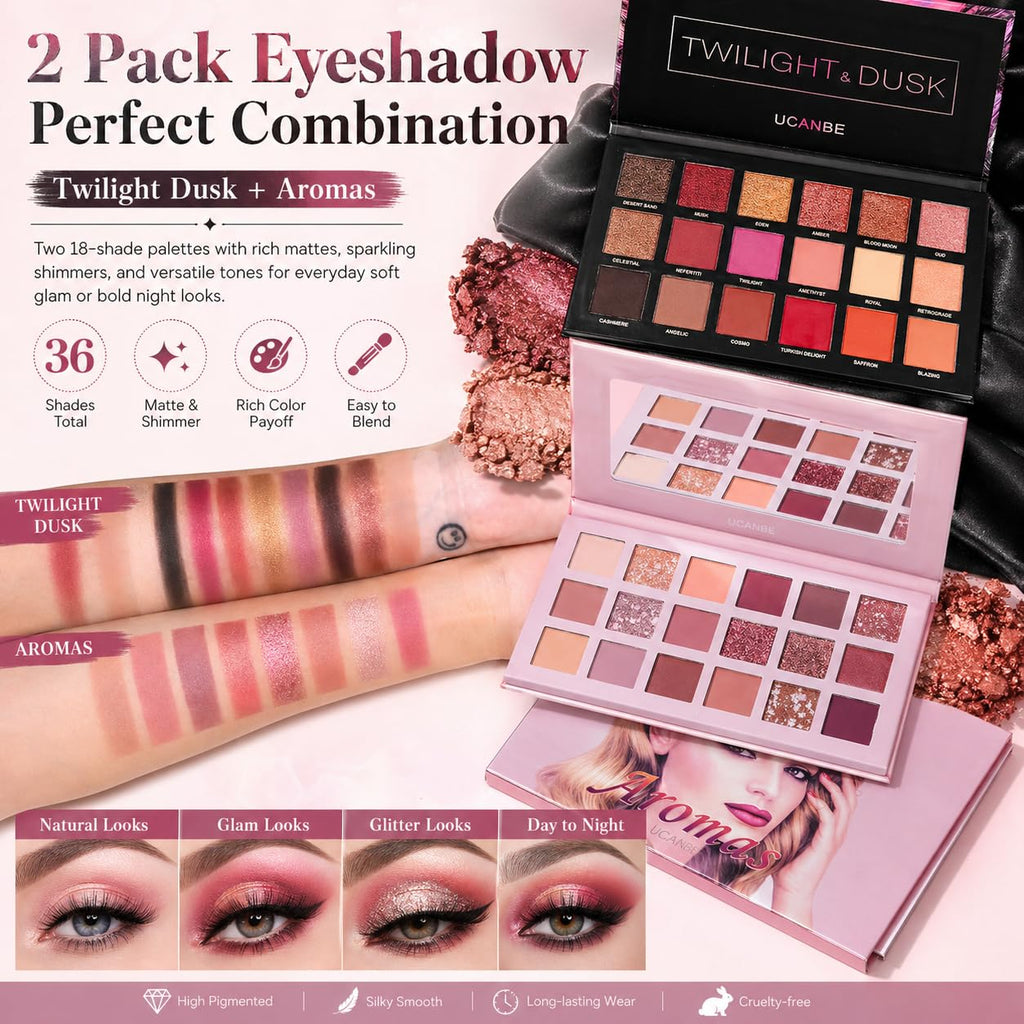 Nude Eyeshadow Palette Makeup Set, Matte Shimmer Glitter Pressed Pearl W40764