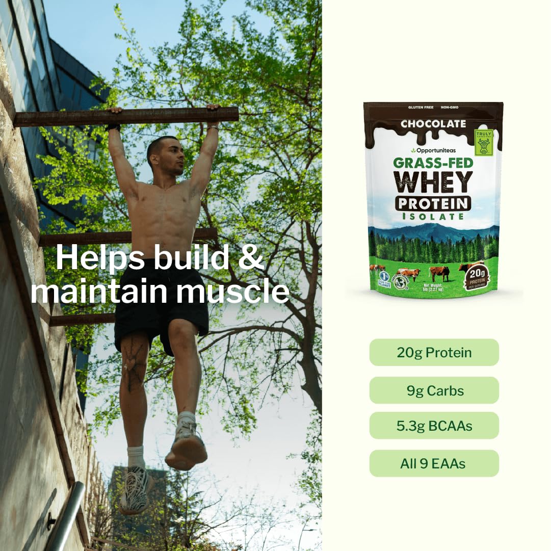 Chocolate Grass Fed Whey Protein Isolate Powder, 5 lb K986
