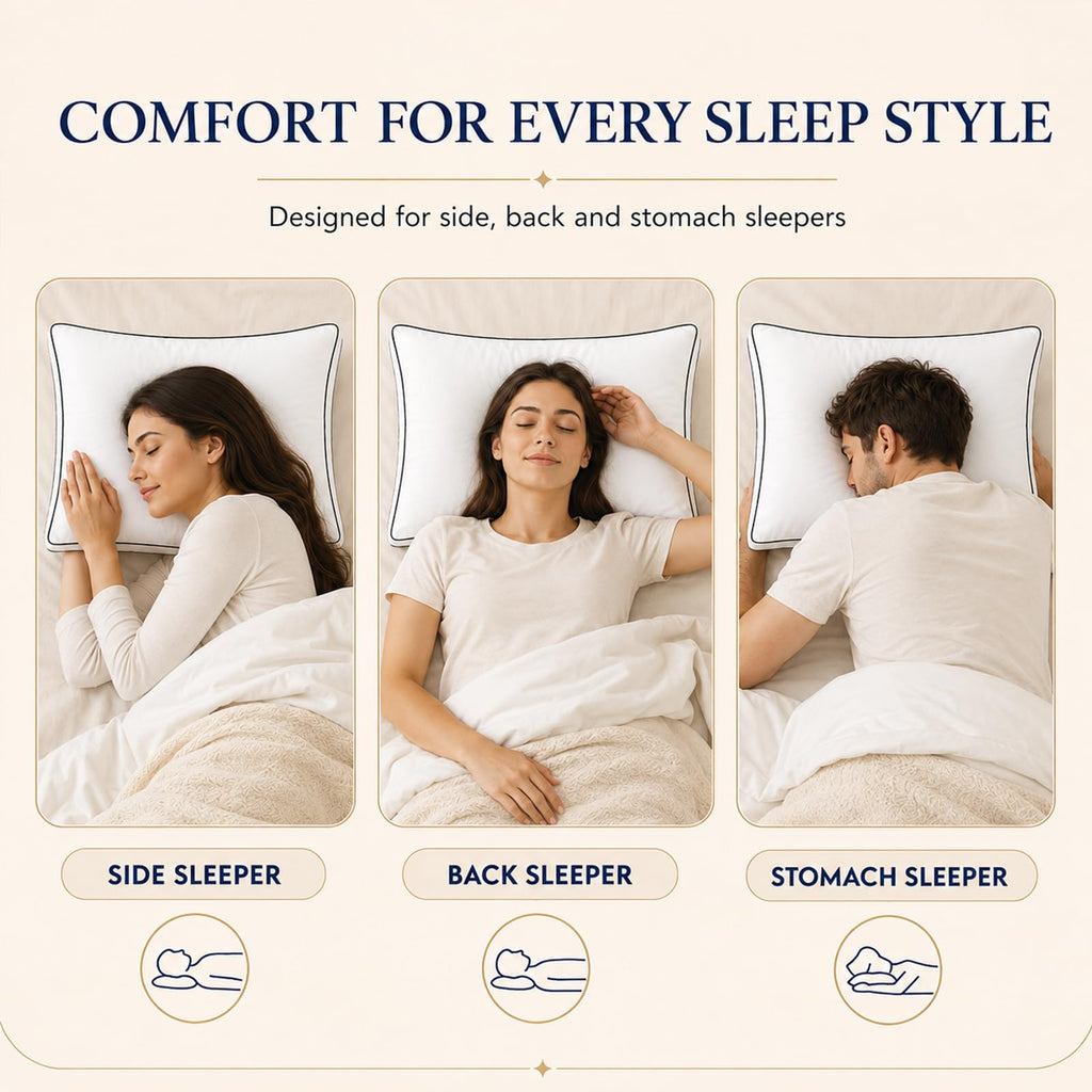 Queen Size Set of 2 Gusseted Bed Pillow O9791