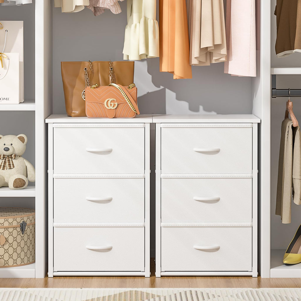 White 3 Drawer Stackable Storage Drawers W806611