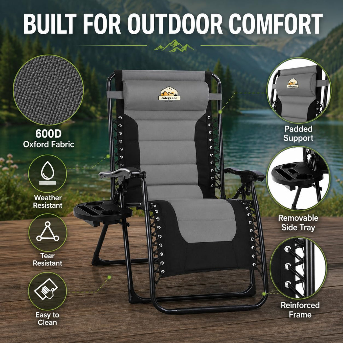 Oversized Zero Gravity Chair 400-lb Capacity Recliner O1233