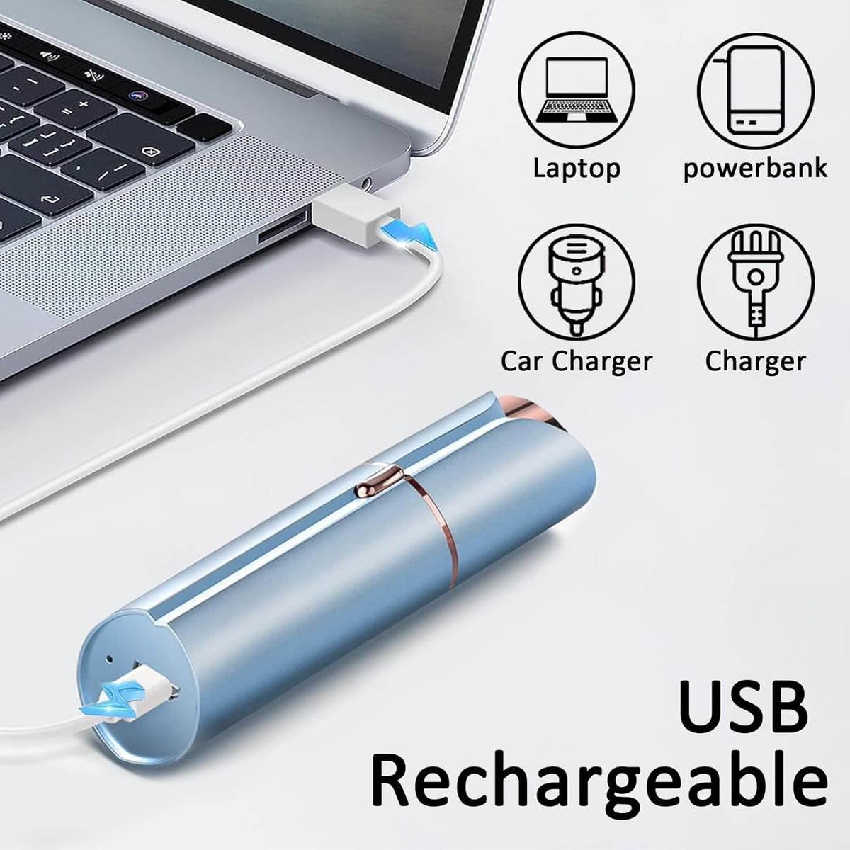 Facial Hair Removal USB Rechargeable 3 Replacement Heads G666