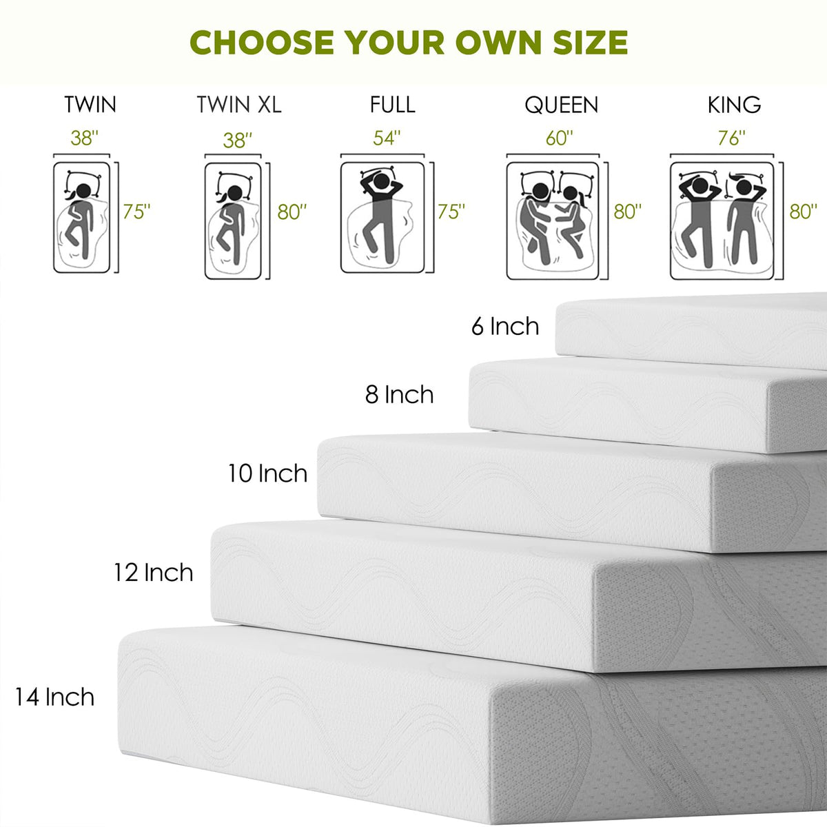6 Inch Twin Memory Foam Mattress H225