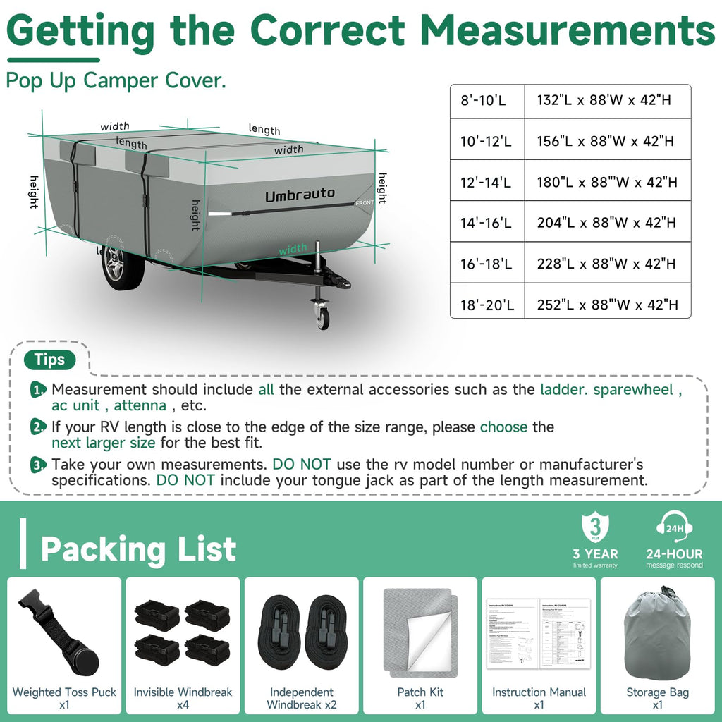 Pop Up Camper Cover 14-16 ft C7393