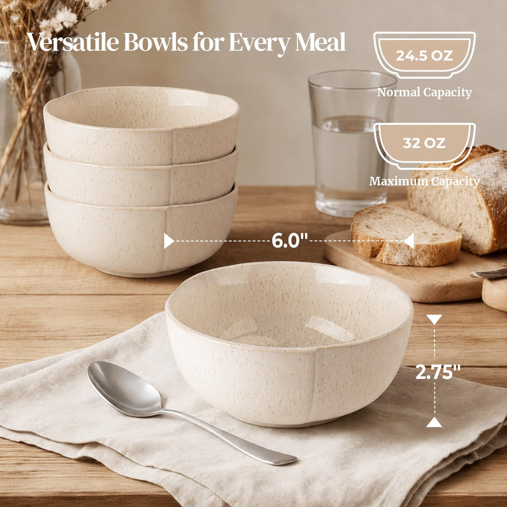 32 OZ Ceramic Soup Bowls Set of 4 Z526673