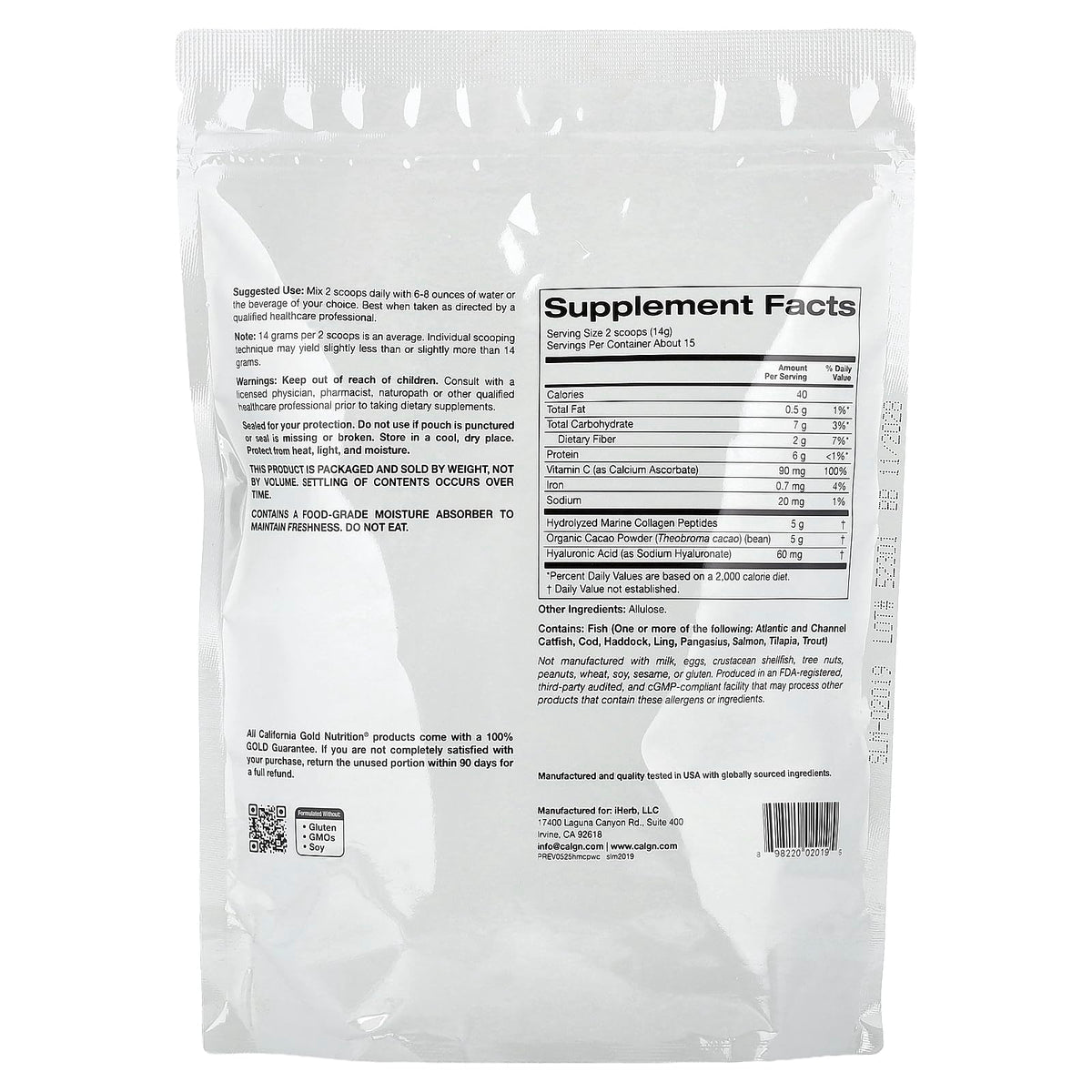 Hydrolyzed Marine Collagen Peptides with Cocoa, 7.3 oz X8937
