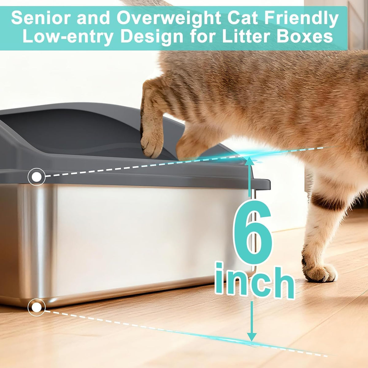 2 Pack XL Stainless Steel Enclosed Cat Litter Box with Lid L36314