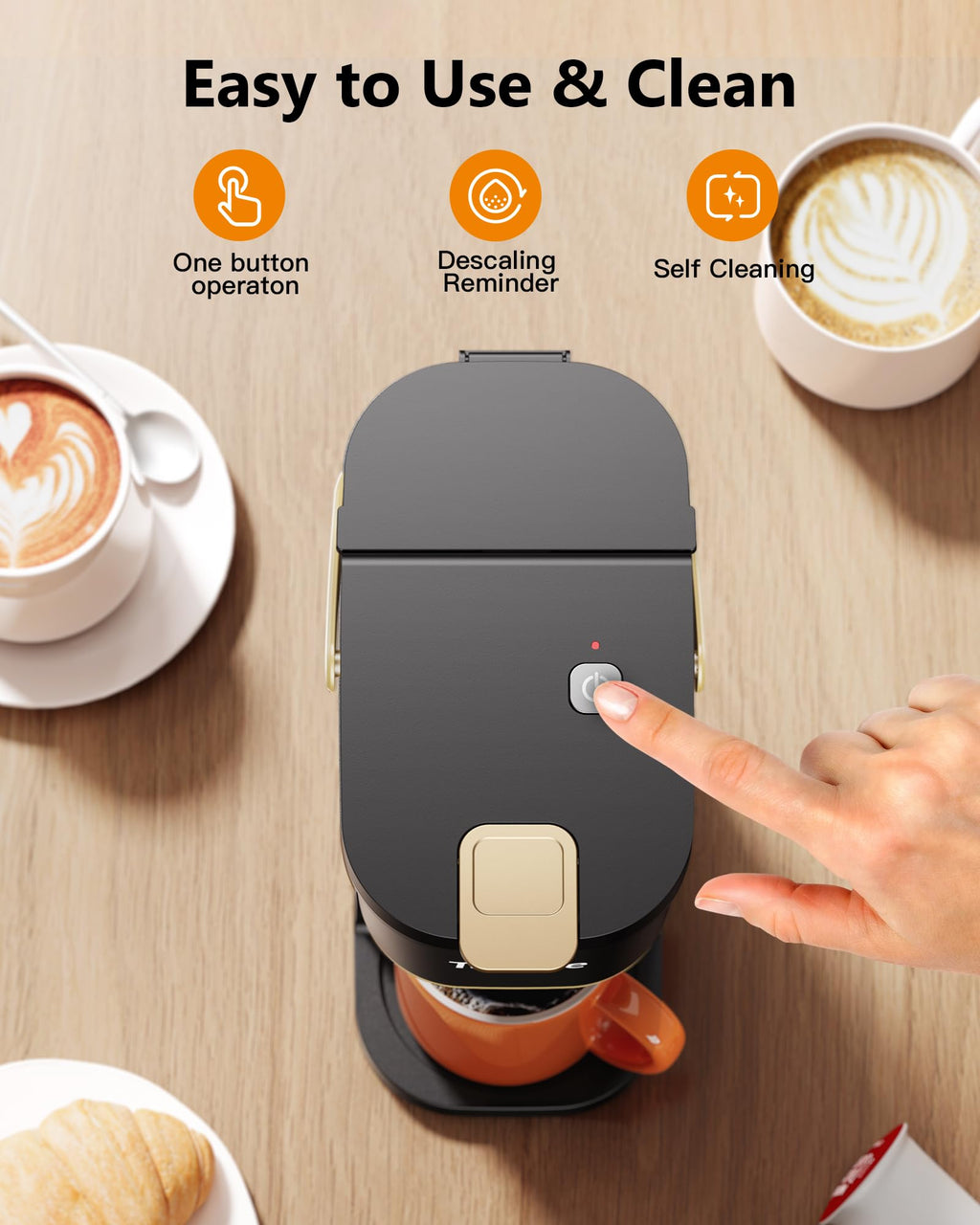 Mini Single Serve Coffee Maker with 30 Descaler Tablets K695471
