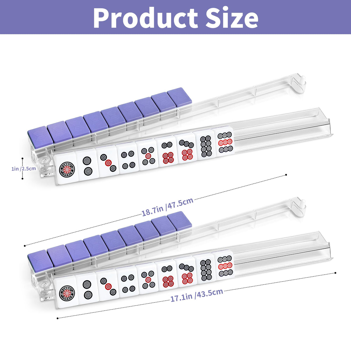 4-Piece Acrylic Mahjong Rack Set with Pushers N70665