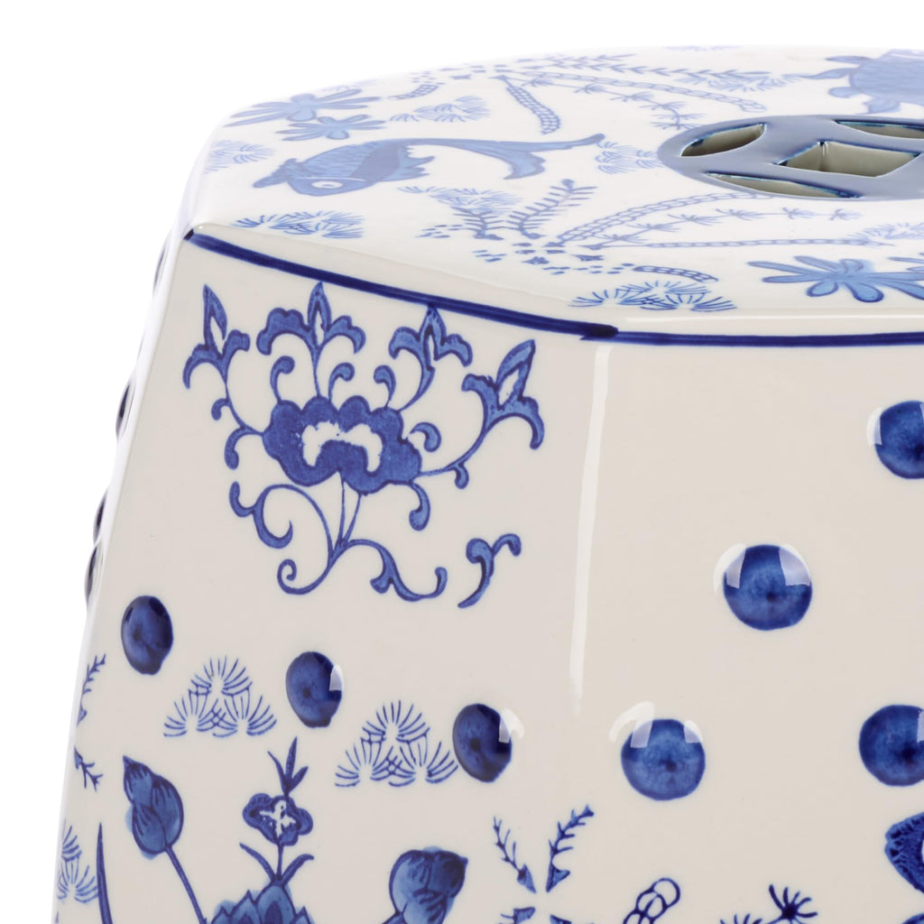 Blue Ceramic Garden Stool C424