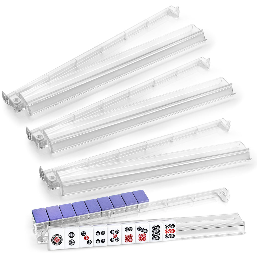 4-Piece Acrylic Mahjong Rack Set with Pushers N70665