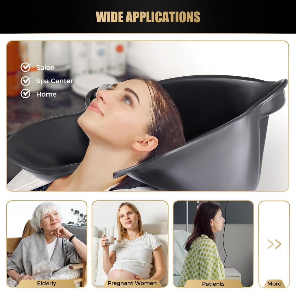 Portable Shampoo Bowl with Electric Pump, Height Adjustable Hair Washing Station F293267