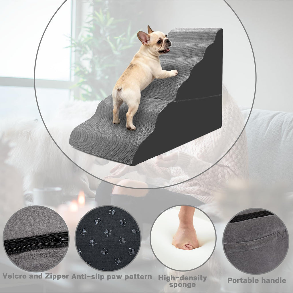 6-Step Grey Foam Dog Stairs T659976