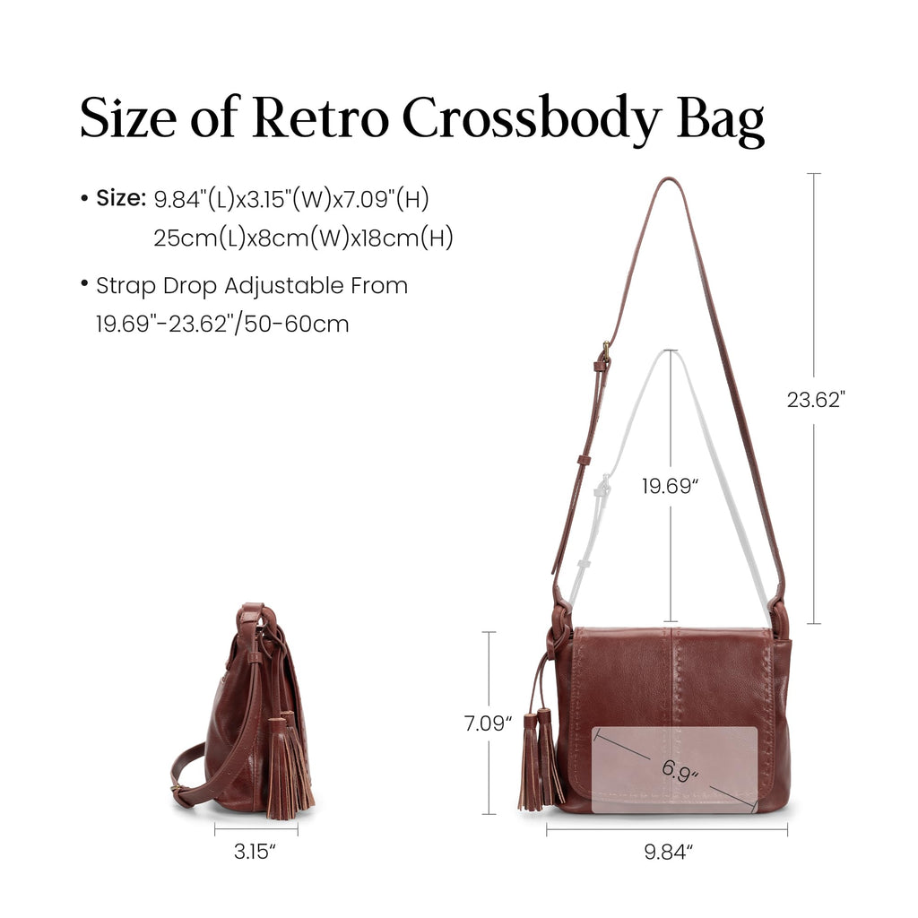 Vintage Leather Crossbody Bag with Multi-Pockets RFID I1719