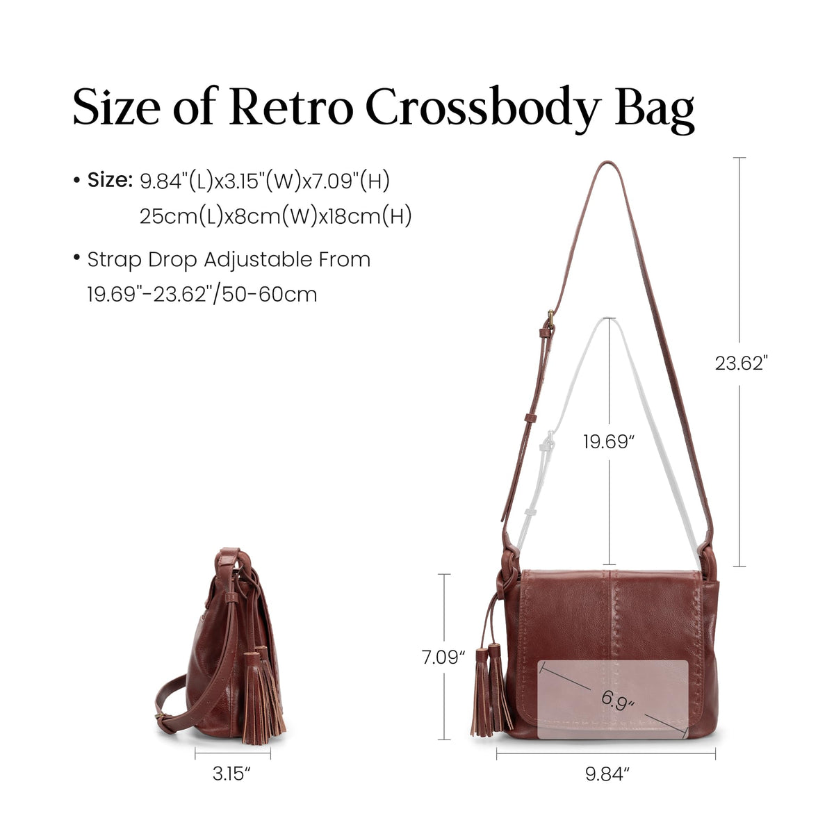 Vintage Leather Crossbody Bag with Multi-Pockets RFID I1719