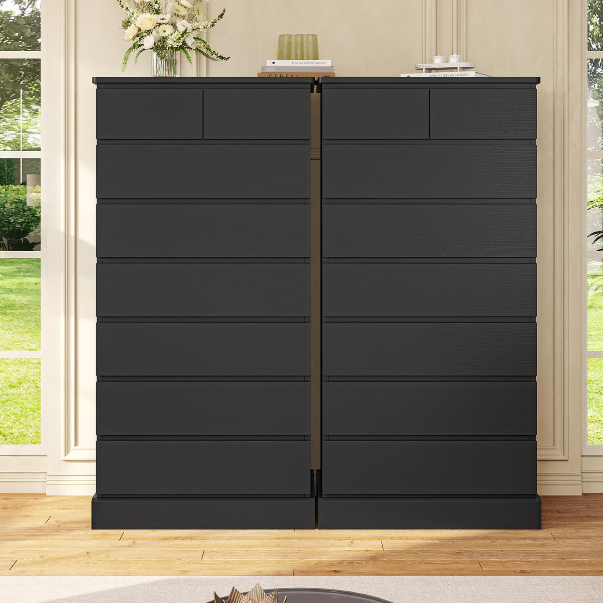 Black 8 Drawer Wood Dresser D33965