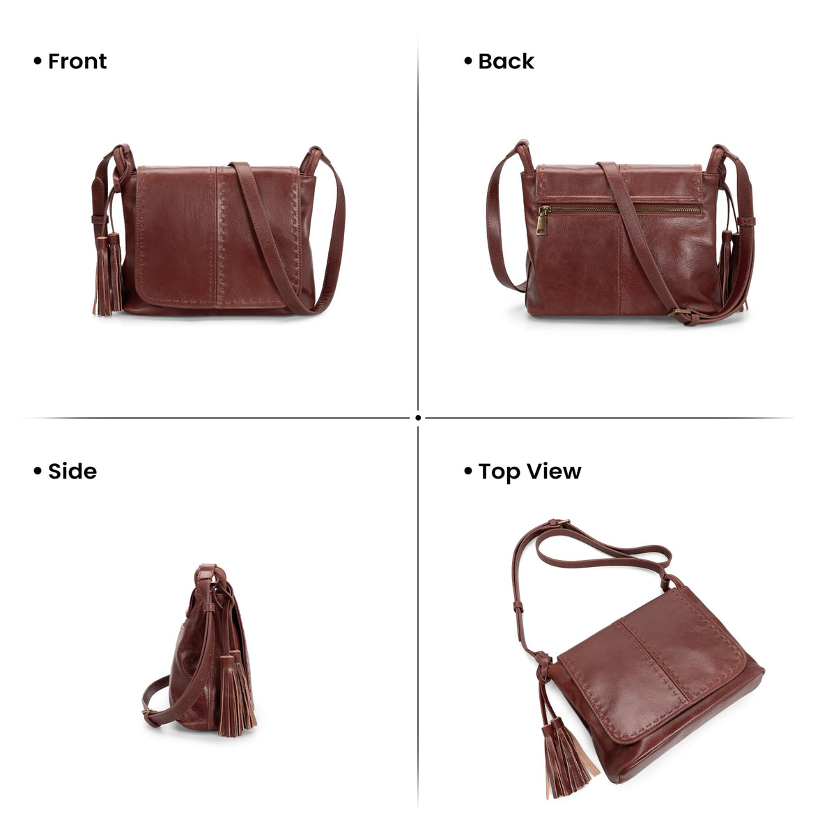 Vintage Leather Crossbody Bag with Multi-Pockets RFID I1719