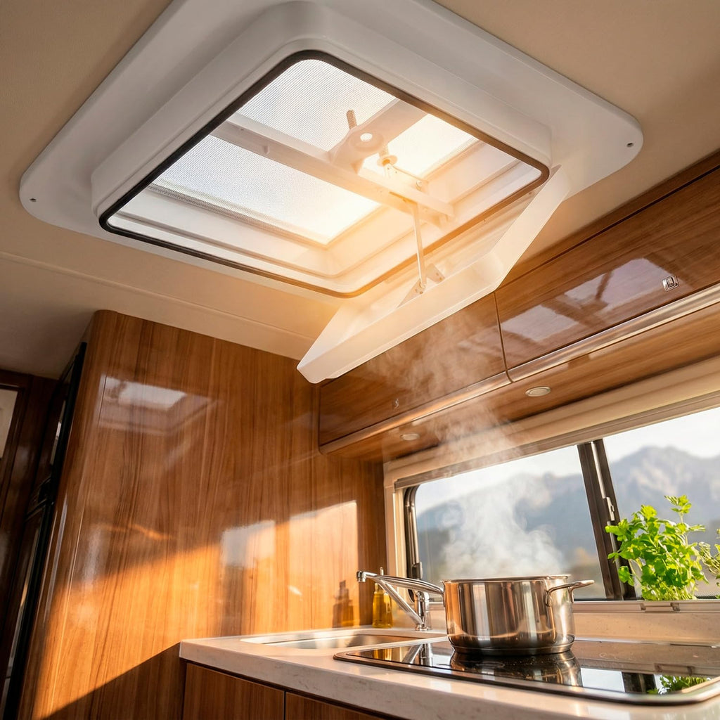 14 x 14 Manual RV Roof Vent Translucent Lid A780