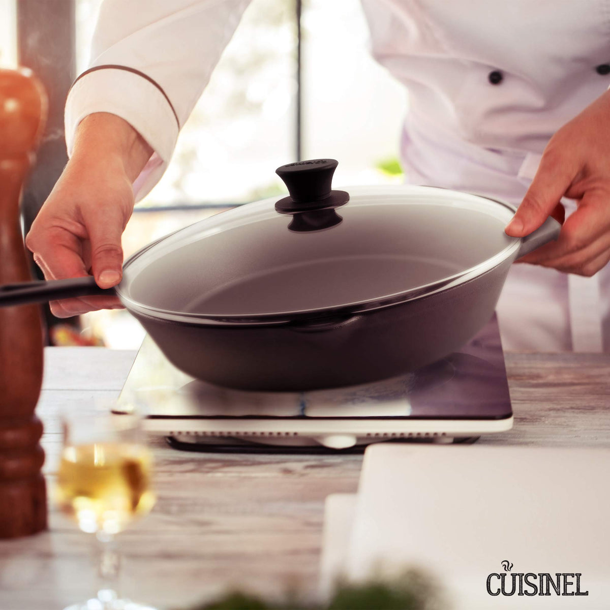 12 inch Tempered Glass Lid Oven Safe Q8040