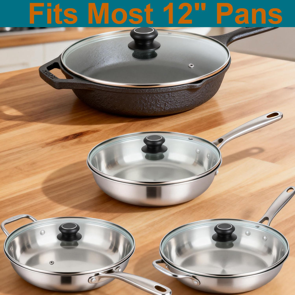 12 Inch Tempered Glass Lid for Frying Pan & Skillet G762